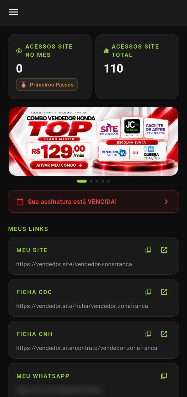 Tela inicial — App João Carlos Vendas