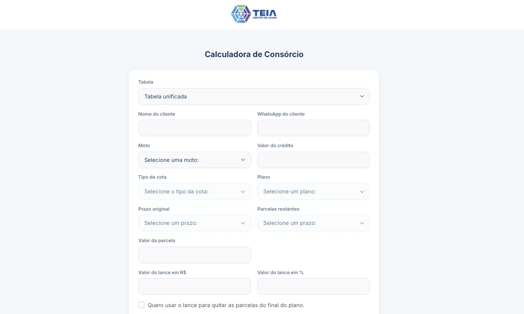 Calculadora de Consórcio