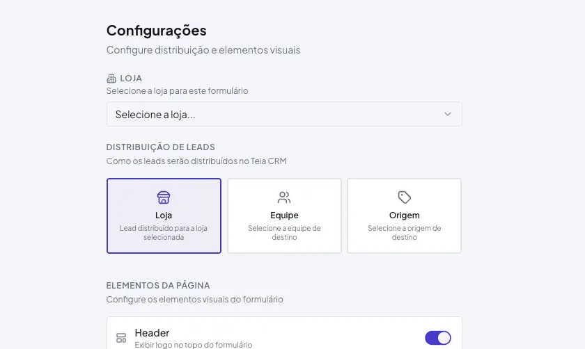 Personalize a distribuição