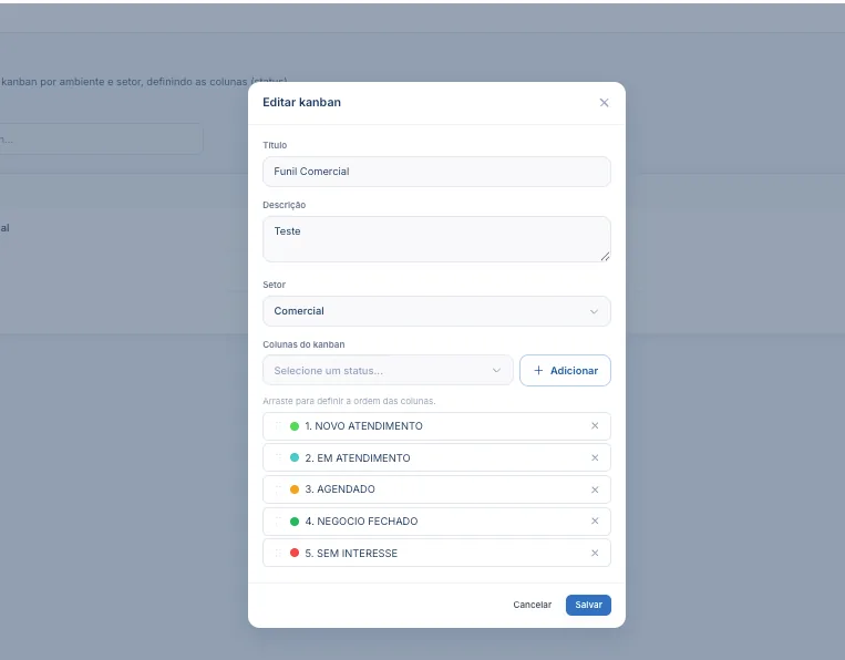 Quadros kanban gerenciáveis