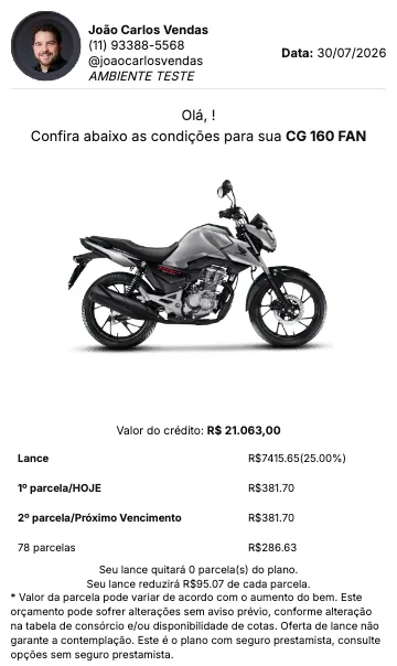 Simulação pronta para enviar ao cliente